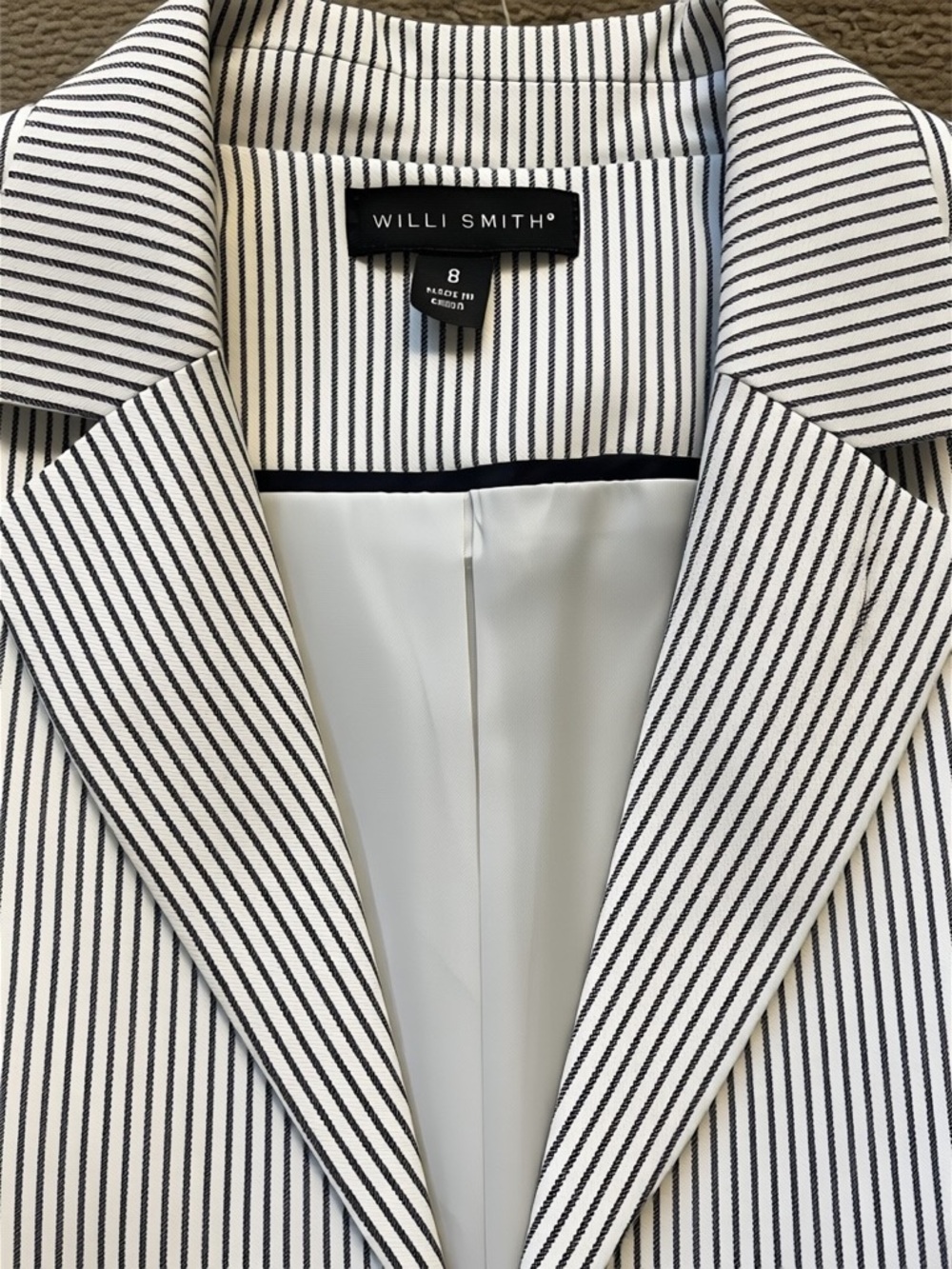 Willi Smith Black-and-White Pinstripe Blazer